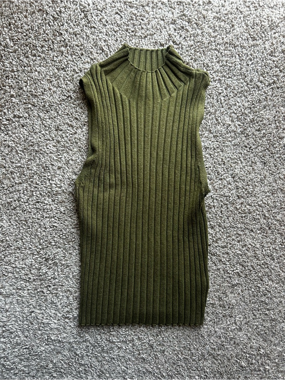 a new day Olive Green Ribbed Mock Neck Tank